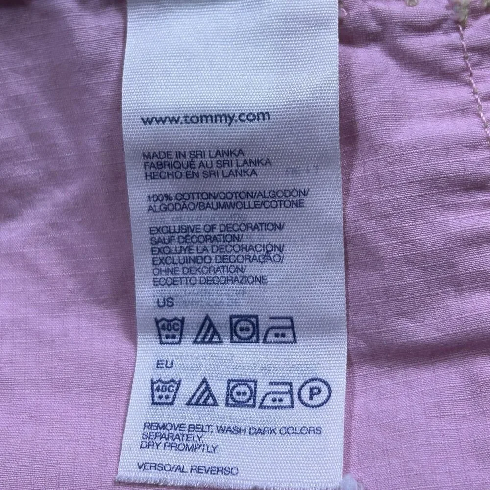 Tommy Hilfiger Utility Cargo Shorts Women's 2 Pink 100% Cotton Y2K Preppy Summer